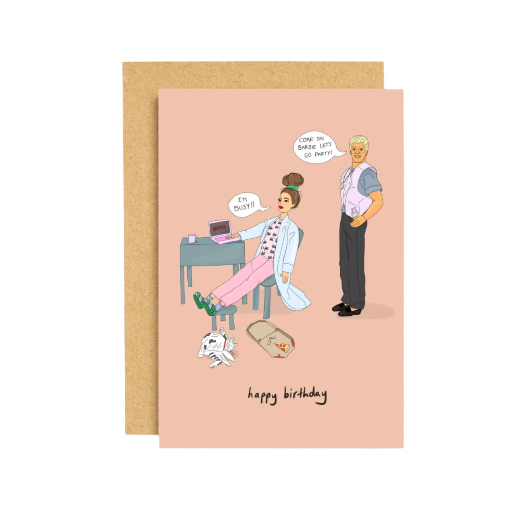 I'm busy barbie birthday card