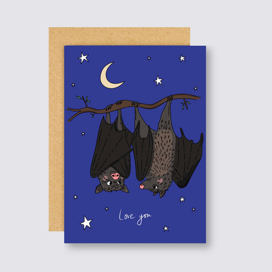 Just Two Bats In Love Card