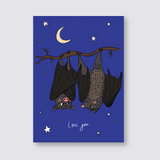 Two bats romantic card