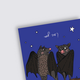 Two bats romantic card