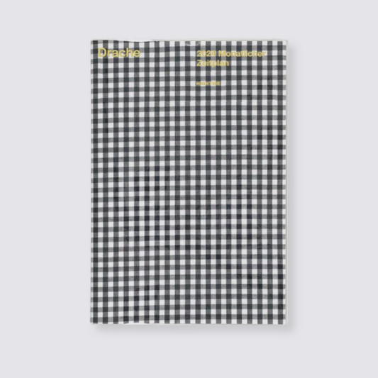 2024 Monthly Diary - Black Gingham
