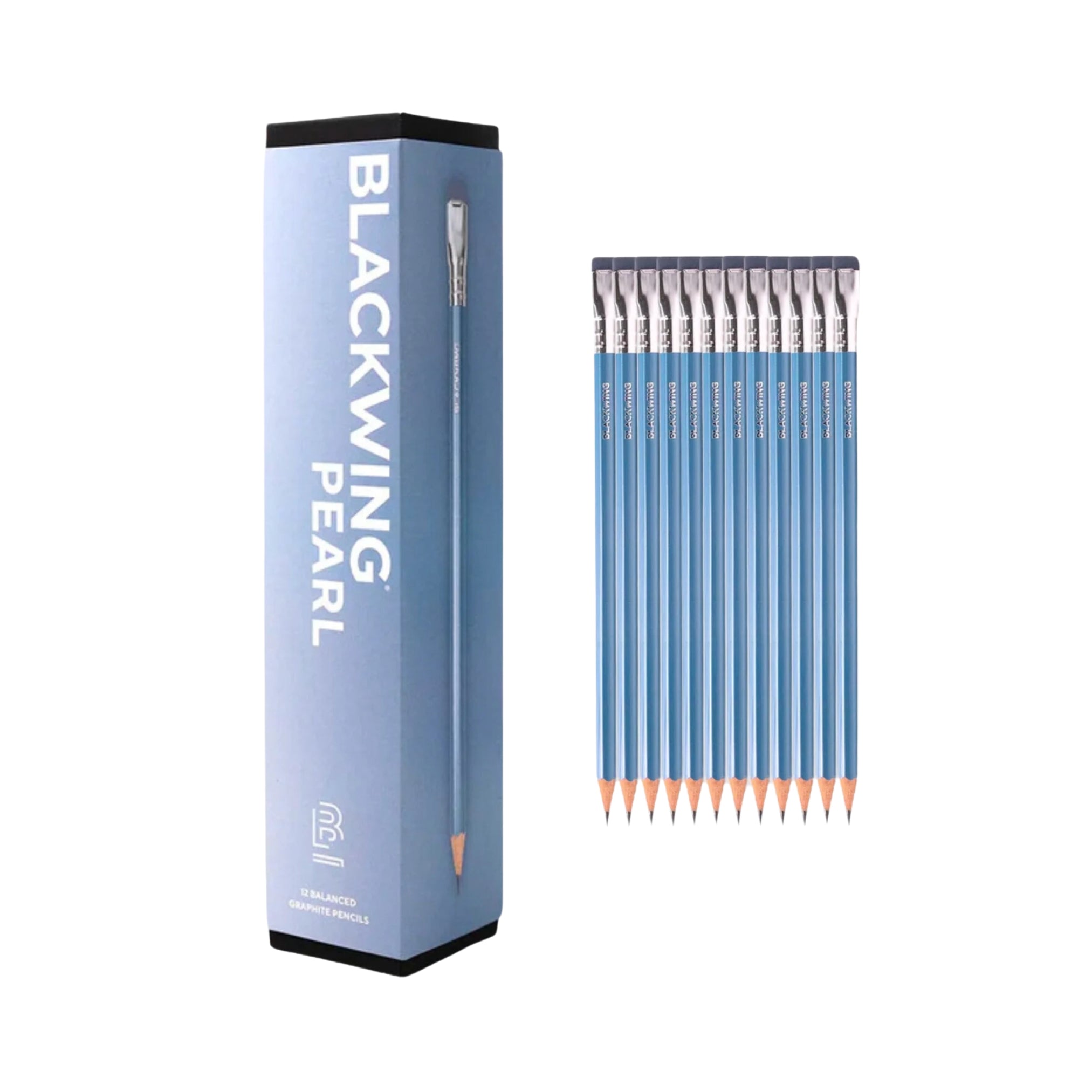 metallic blue pencils with rubber end