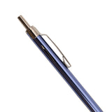 Blue pocket pen with silver mechanisms