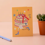Just A Cake in Boots Bday Card