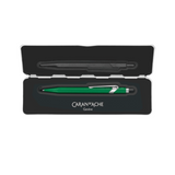 caran dache green ballpoint pen in metal case