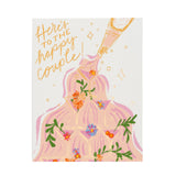 Champagne Fountain Wedding Card
