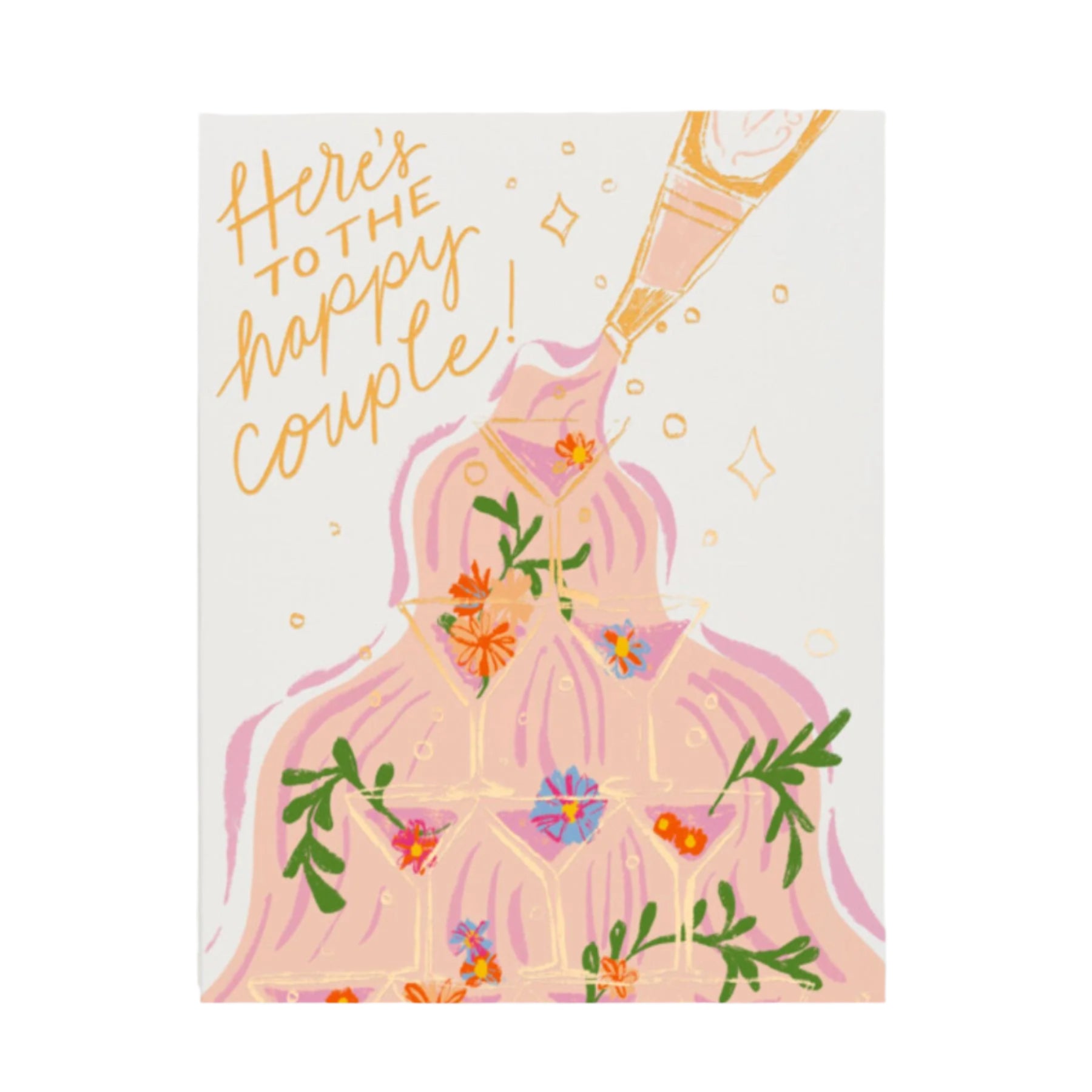 Champagne Fountain Wedding Card