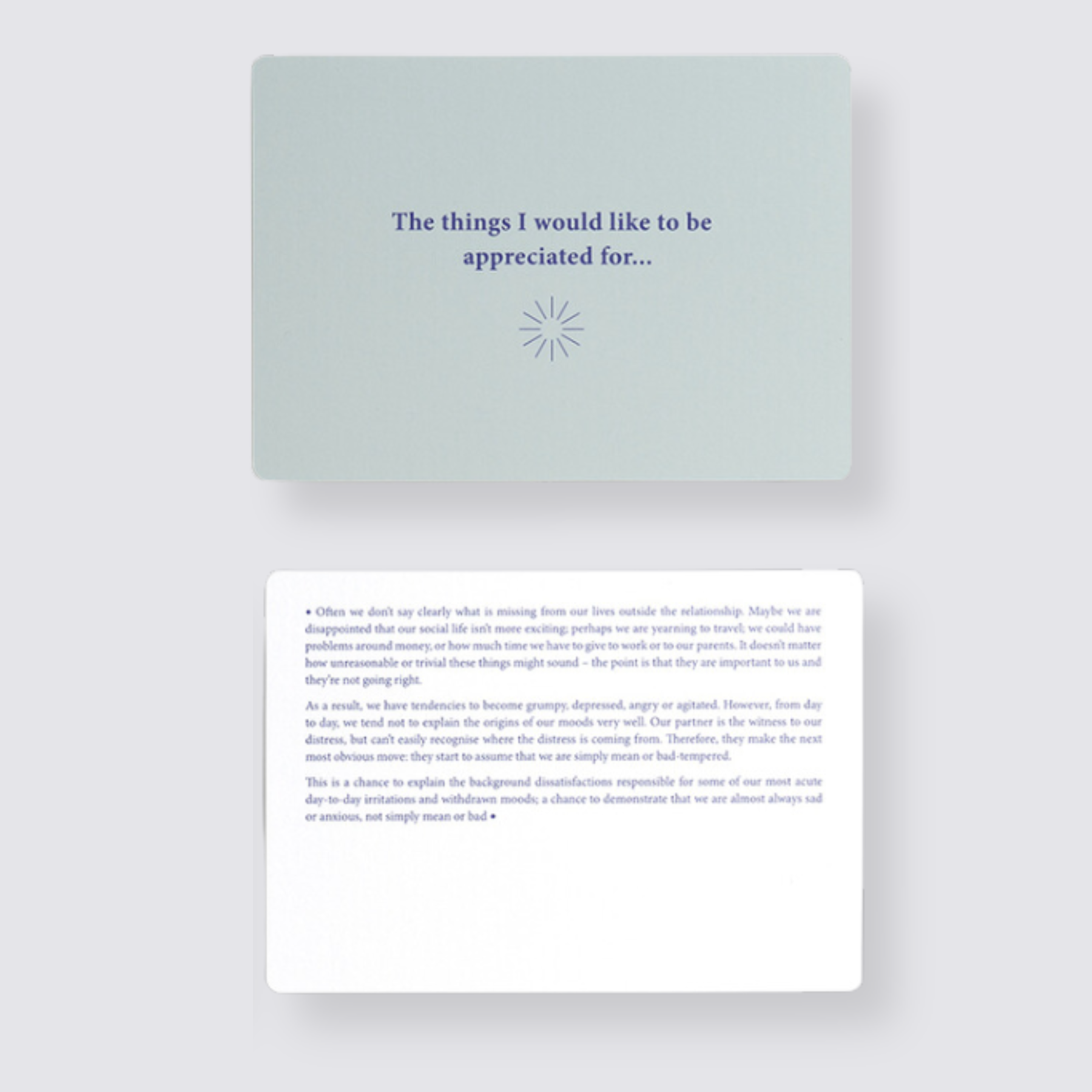 Couples emotional conversation cards