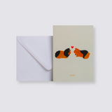 bisou guinea pig valentines card