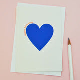 Happy Anniversary Blue Heart Card
