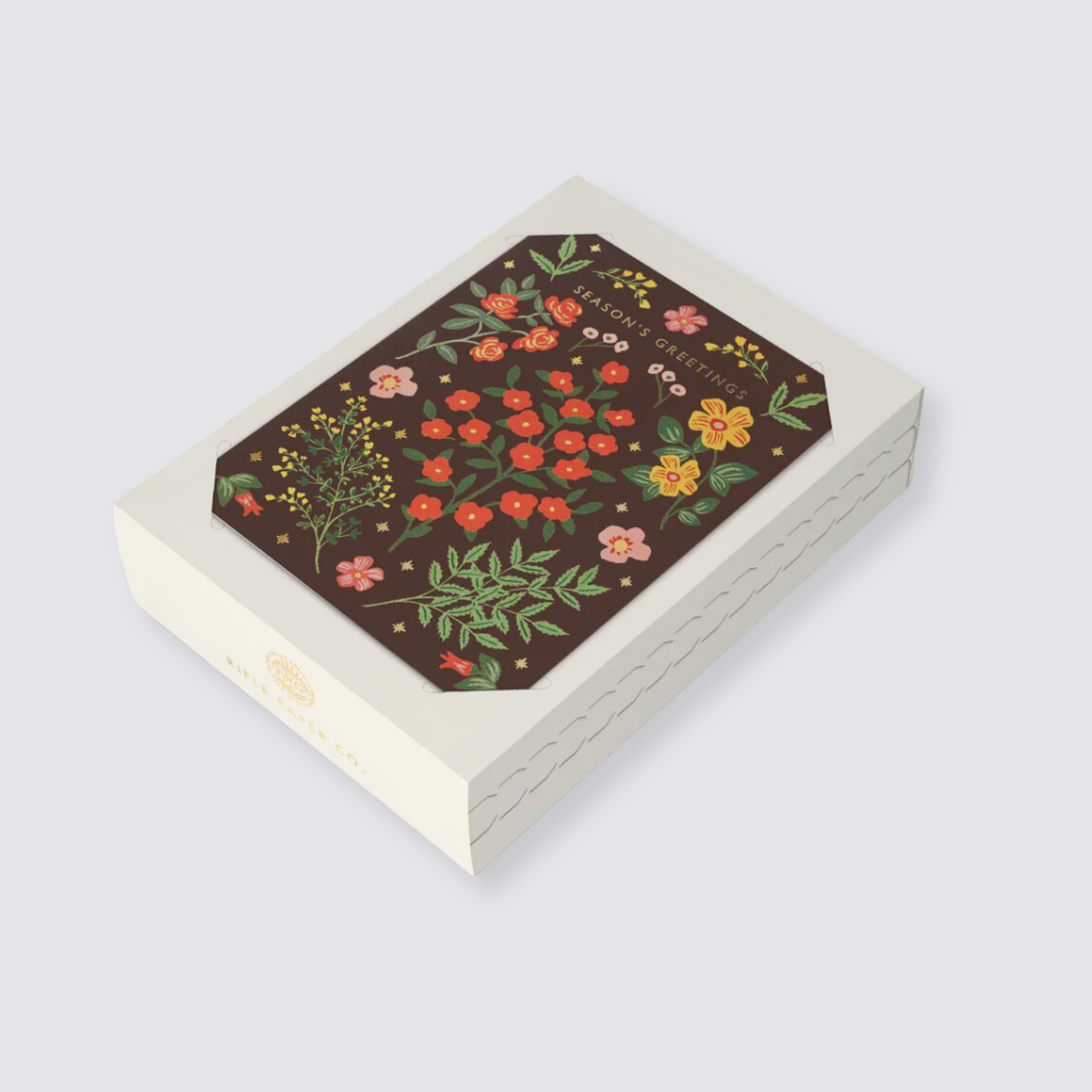 Floral seasons greetings christmas cards