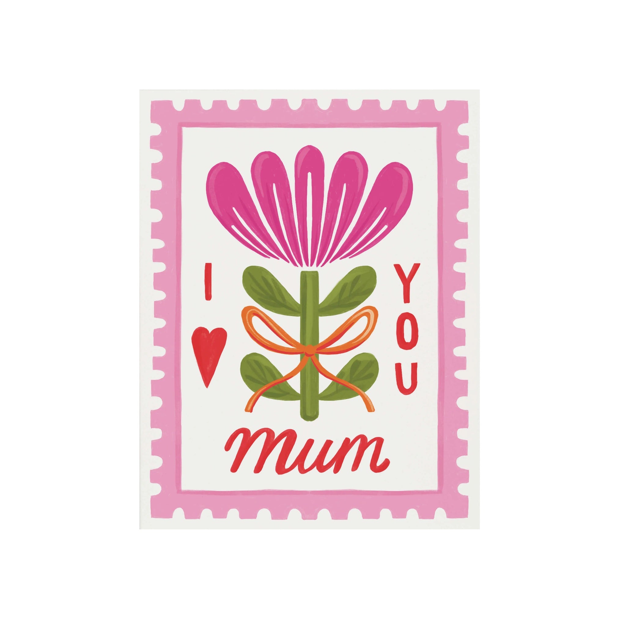 I love you mum floral card