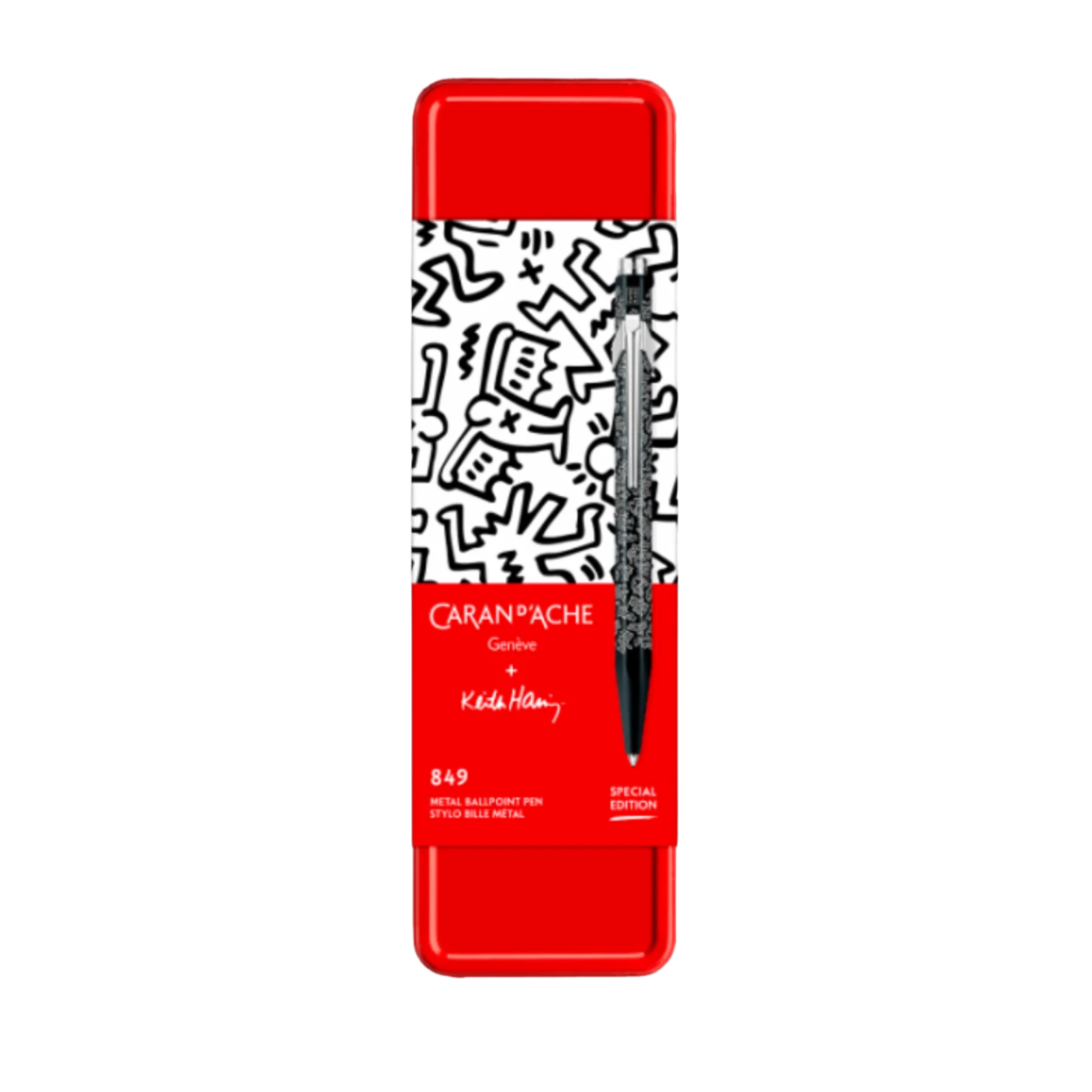 Keith Haring Print ballpoint pen in metal tin