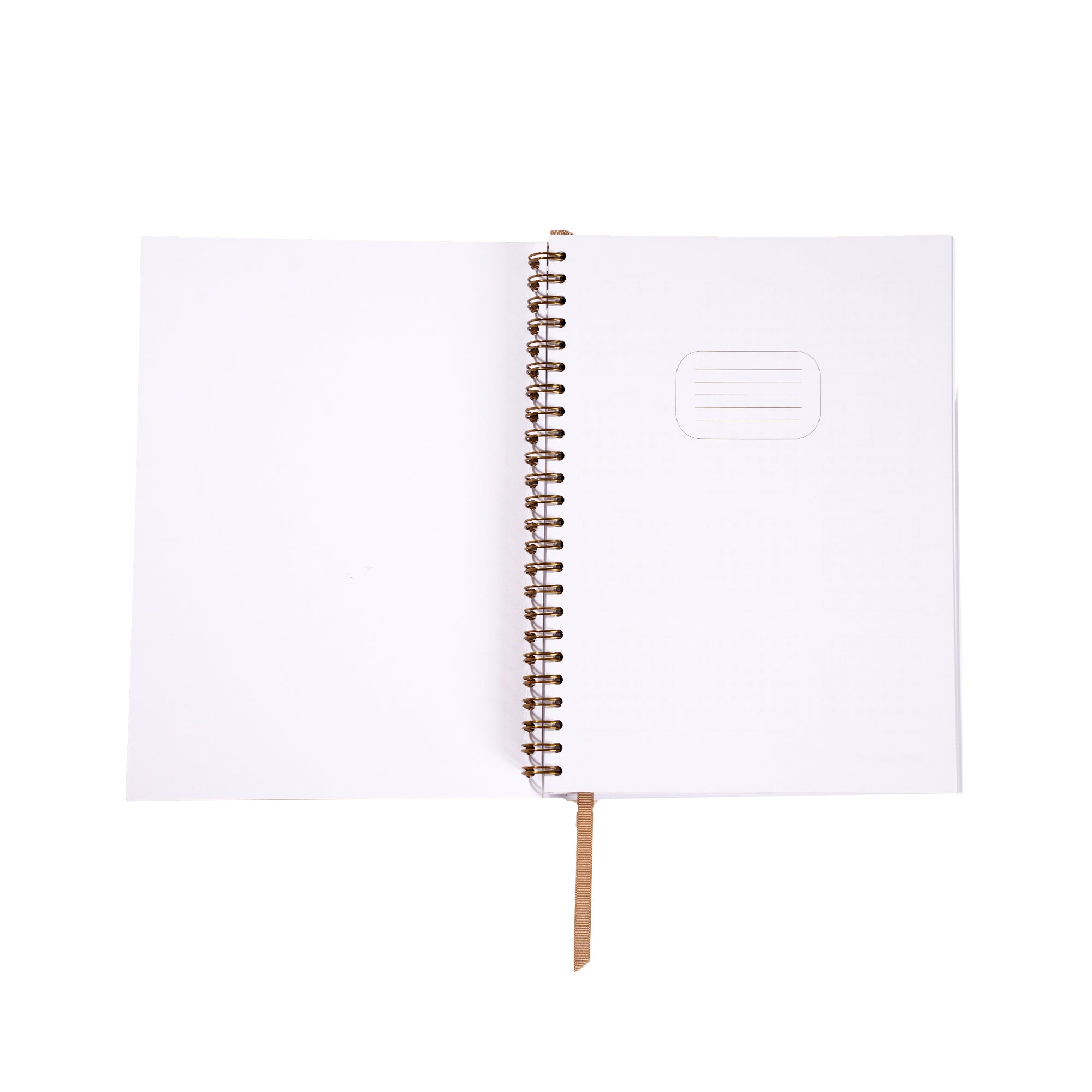 White spiral-bound notebook on a white background