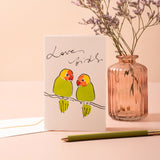 love birds greetings card