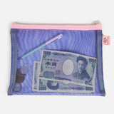 Mesh Pouch Pencil Case Medium - Blue Pink