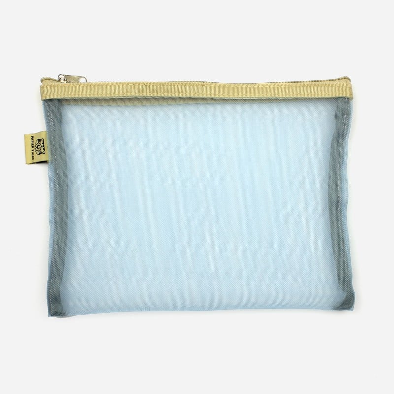 Mesh Pencil Case Light Blue