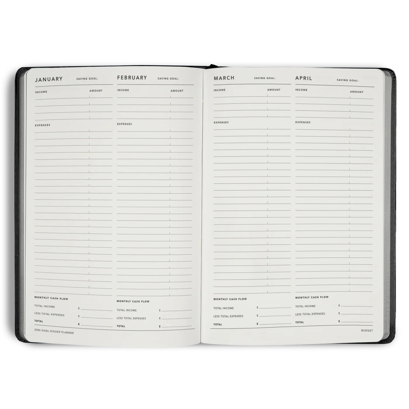 2026 Goal Digger Diary - Bold / Black