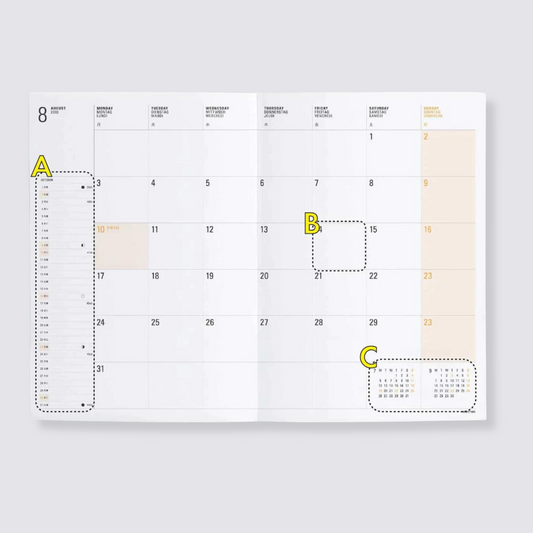 2024 Monthly Diary - Beige Gingham