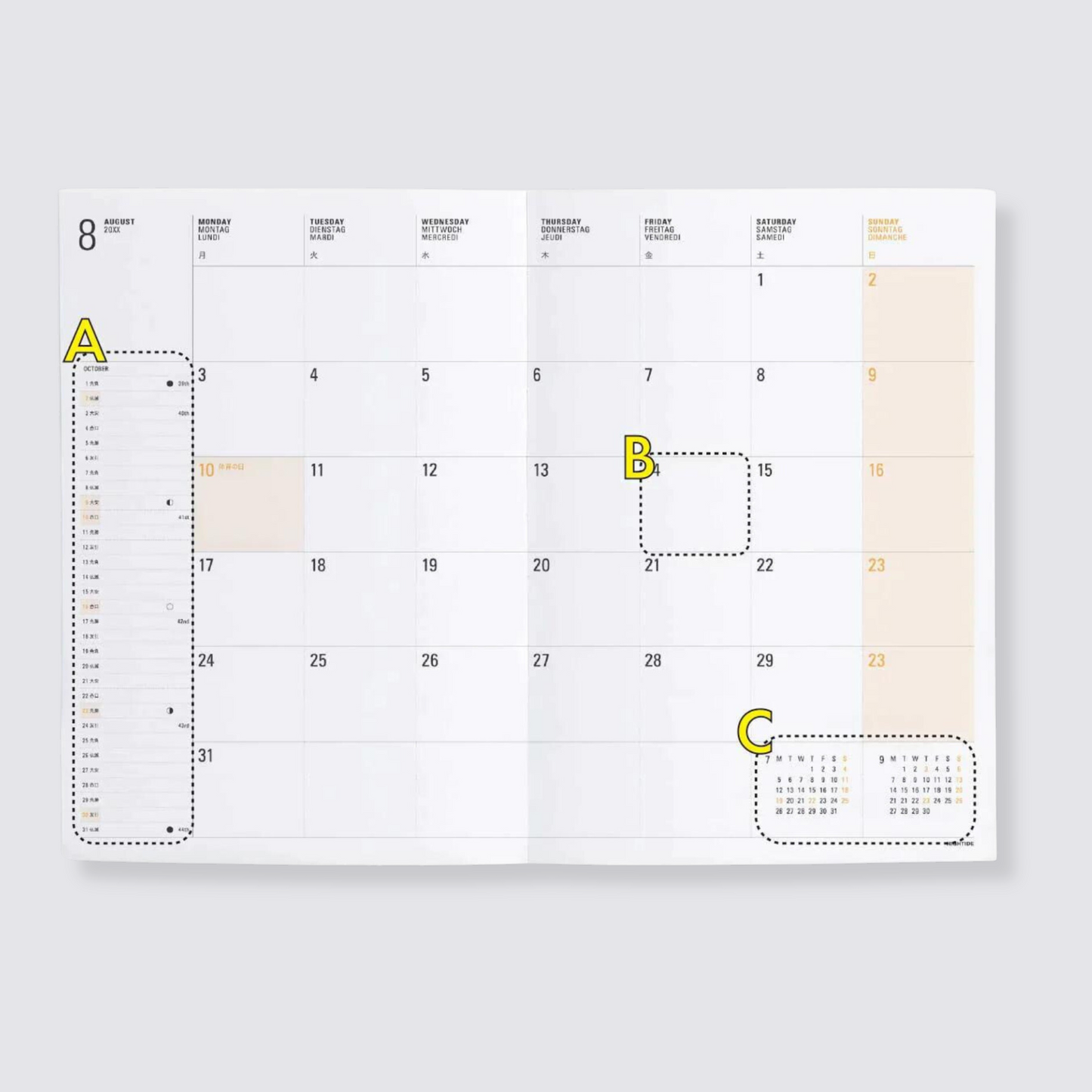 2024 black gingham weekly diary