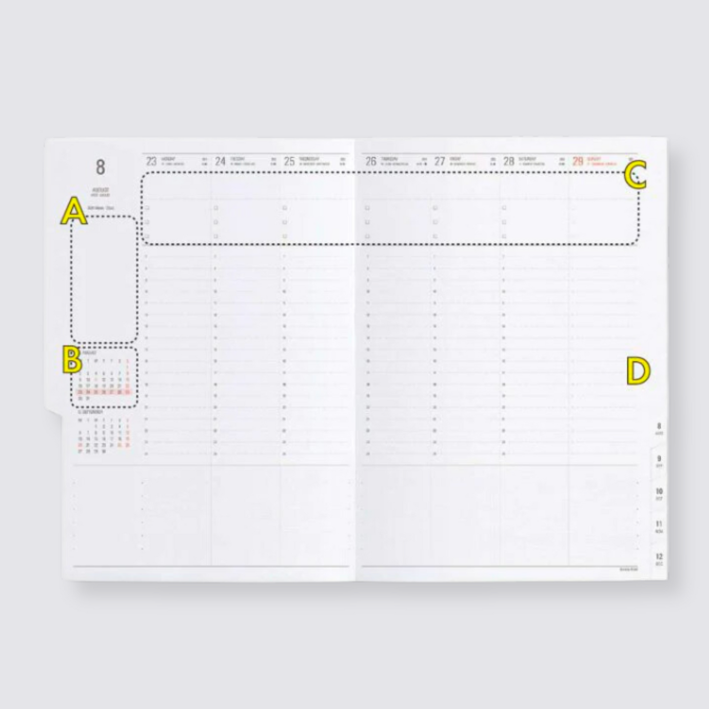 Vertical weekly diary 2024