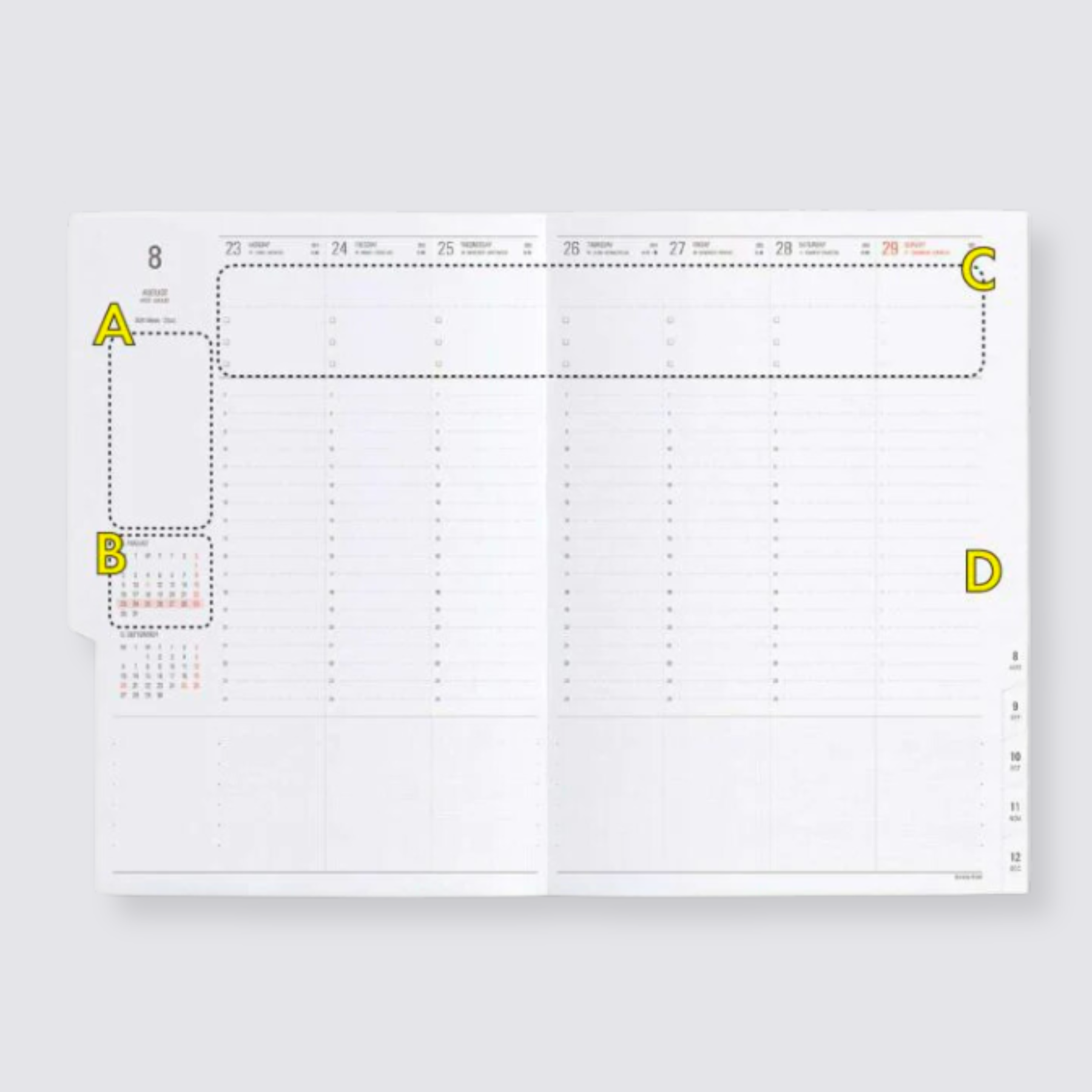nahe weekly 2024 diary grey inside