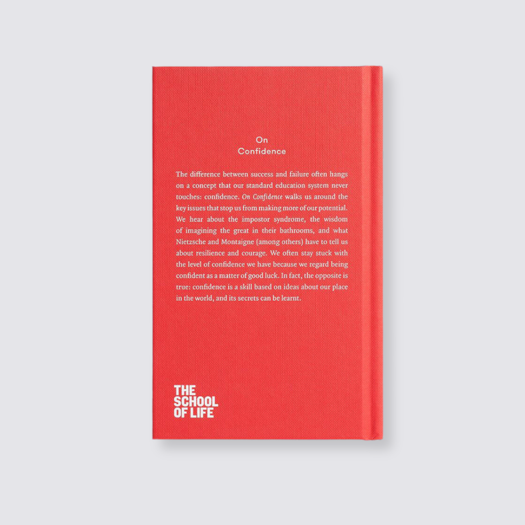 On Confidence book back cover