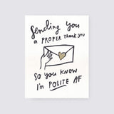 Polite AF thank you card