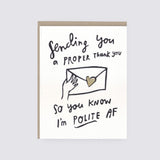 Polite AF thank you card