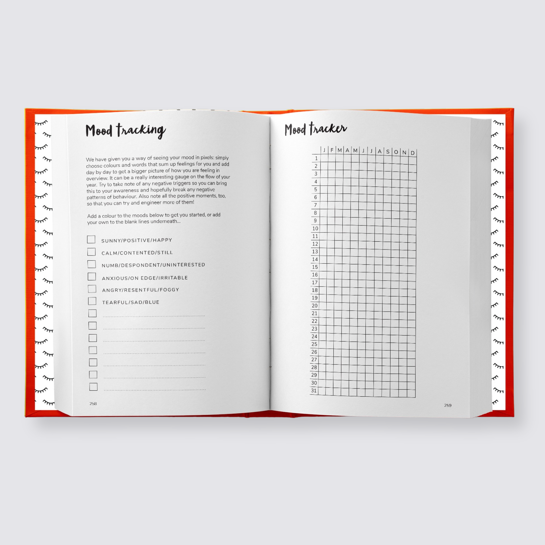 Mood tracker positive wellness planner