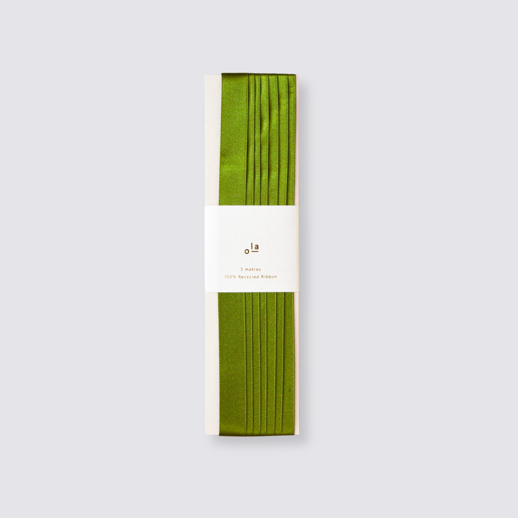 Recycled plastic olive green ribbon