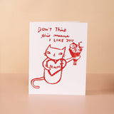 Cat printed valentine's card