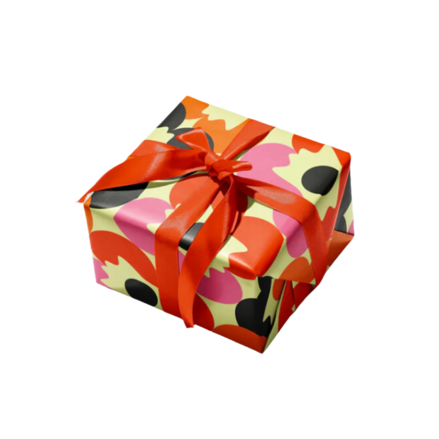graphic orange gift wrap