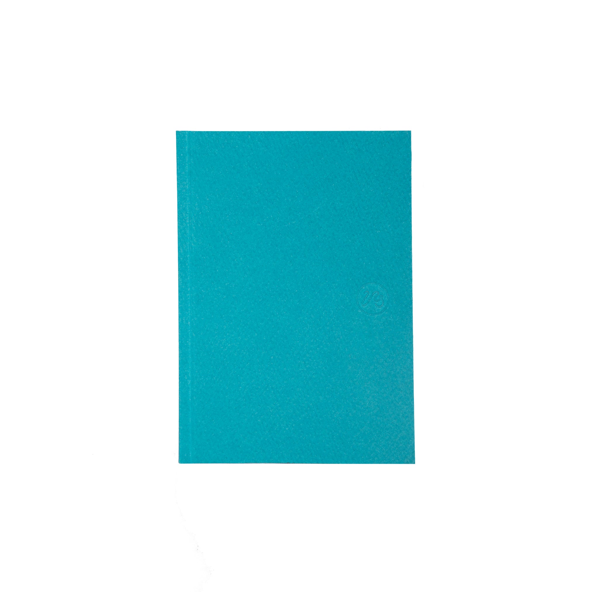 Blue notebook on a white background