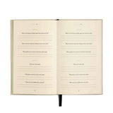 The Three Question Journal in Oat. A prompted for journal writing with a linen cover. 