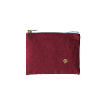 Red Pencil case with zip up design - made in Portugal. Water repellent. 