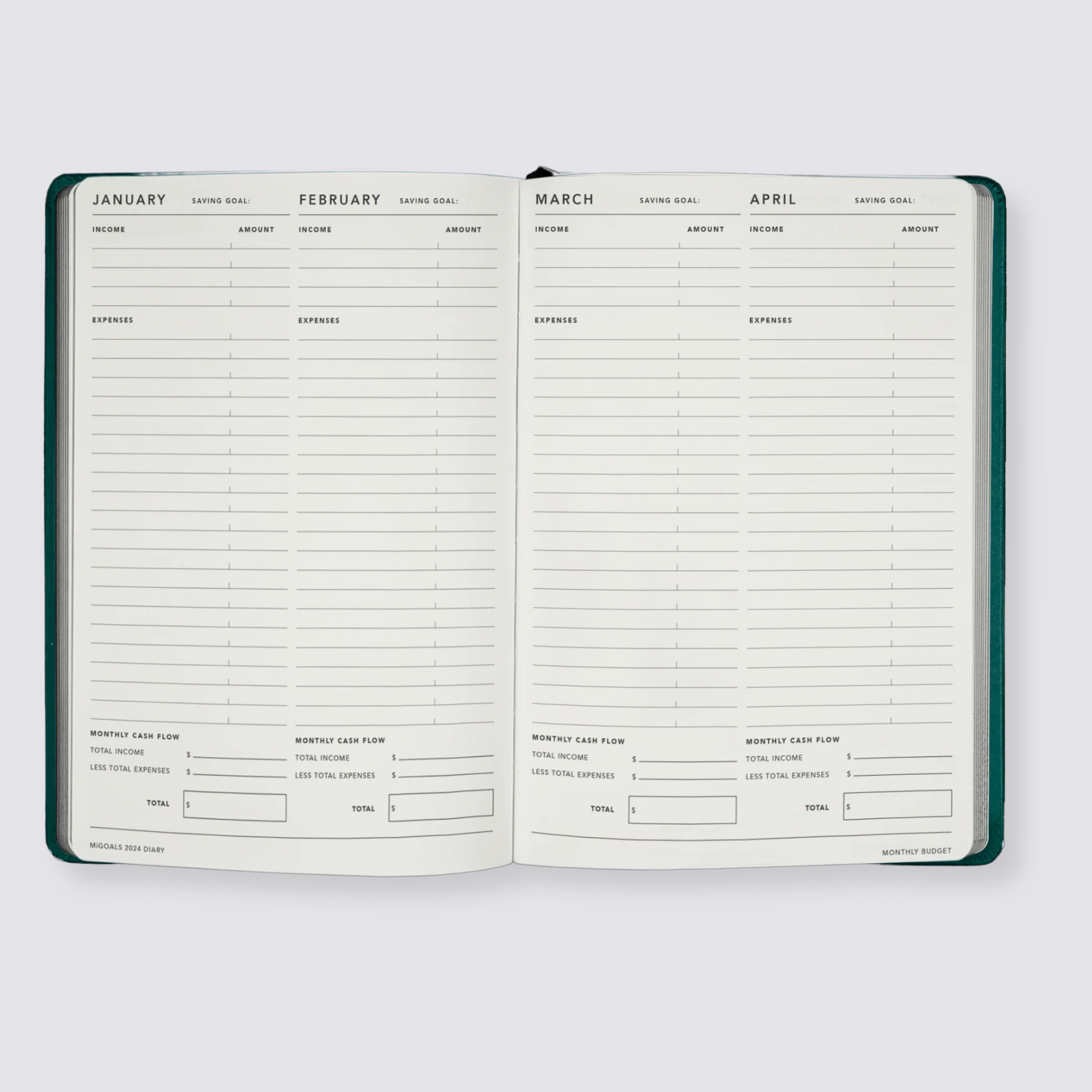 A5 weekly spread diary 2024
