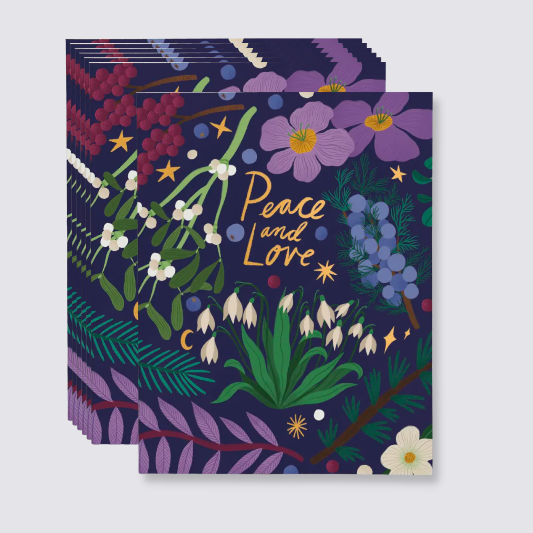 Winter Botanicals card Set of 8