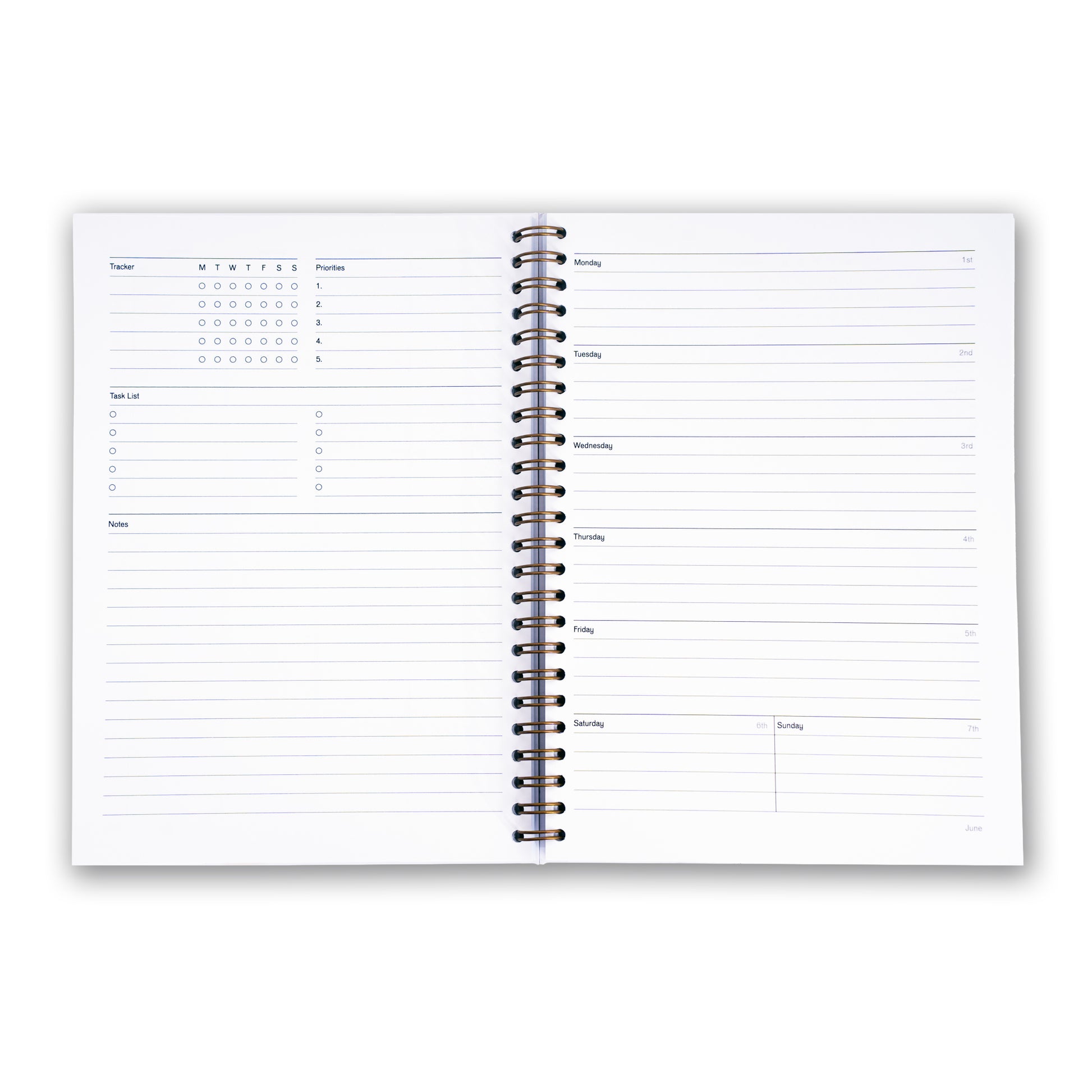 2026 Wirebound Weekly Diary - Lunar Blue