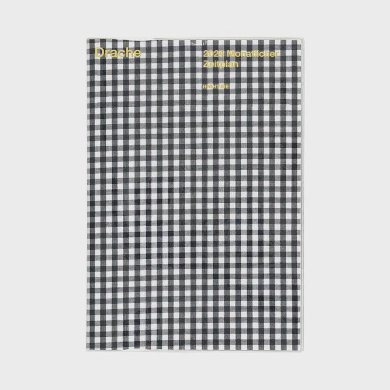 2024 Monthly Diary - Black Gingham