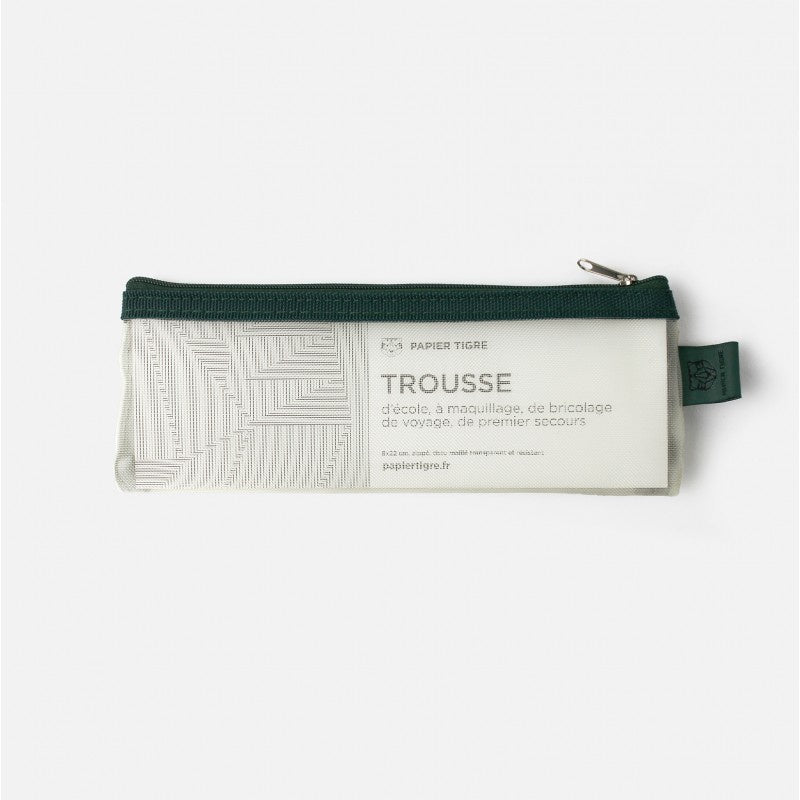 Mesh Pouch Pencil Case - Green & Yellow