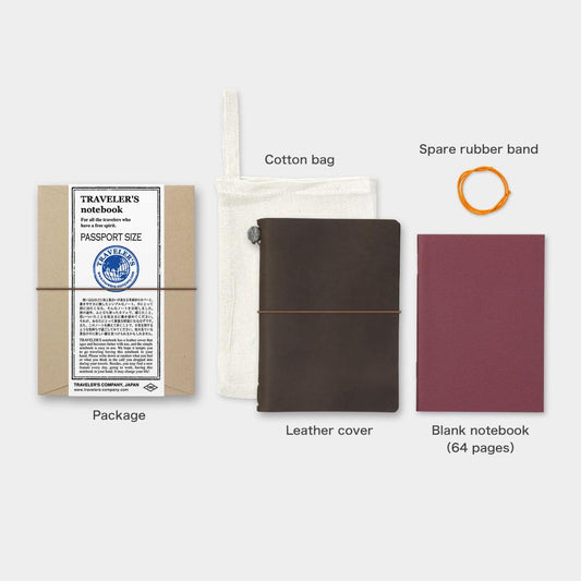 Leather Passport Notebook - Brown