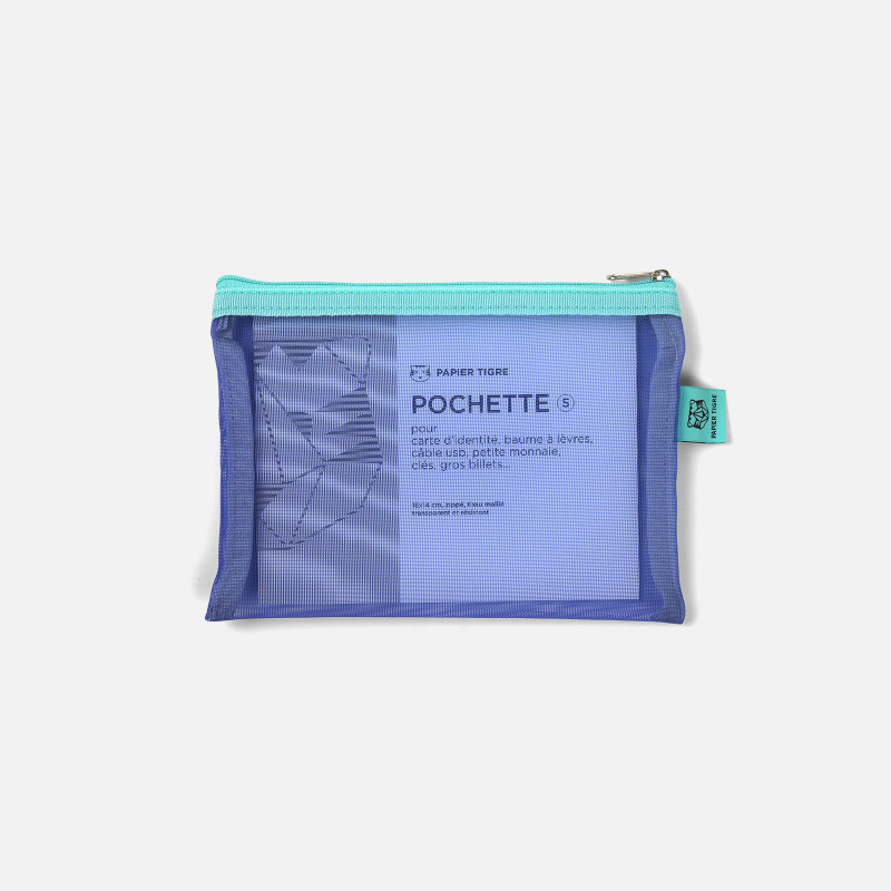 Blue Mesh Pencil Case