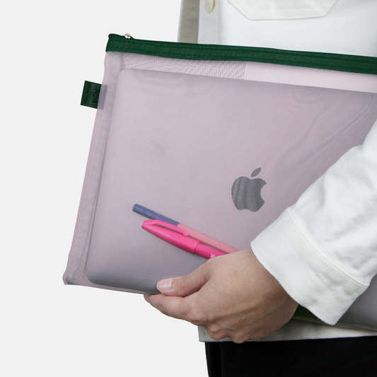 Mesh Pouch Pencil Case Large - Pink