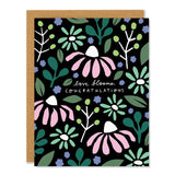 Love Blooms Floral Congratulations Card