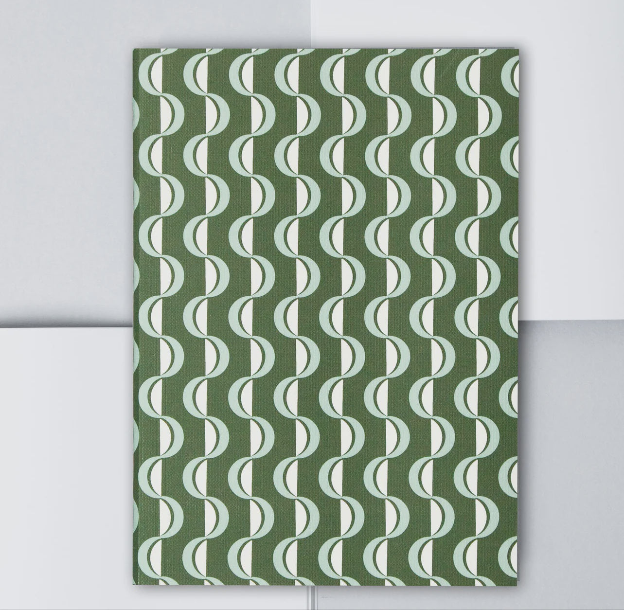 Medium Layflat Notebook - Wave Forest Green/Blue - Dot Grid