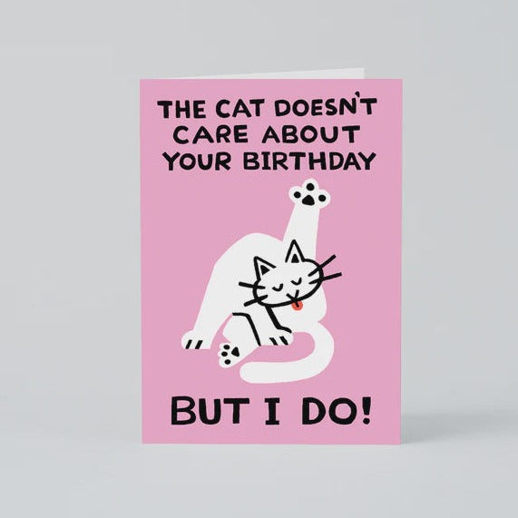 The Cat Doesn't Care Birthday Card