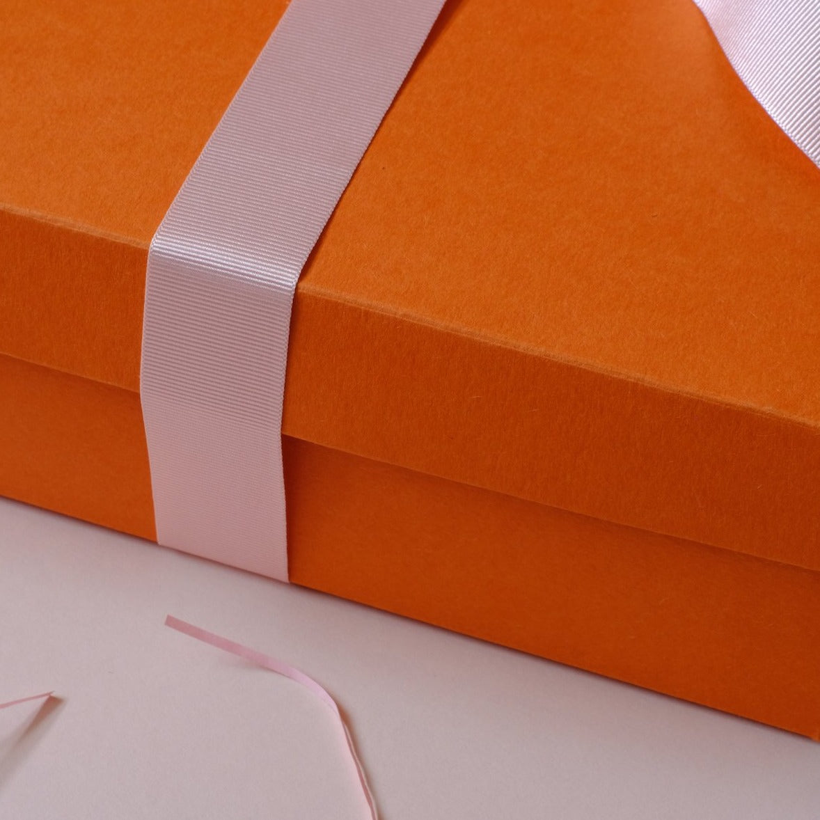 Large Gift Box - Orange with pink ribbon