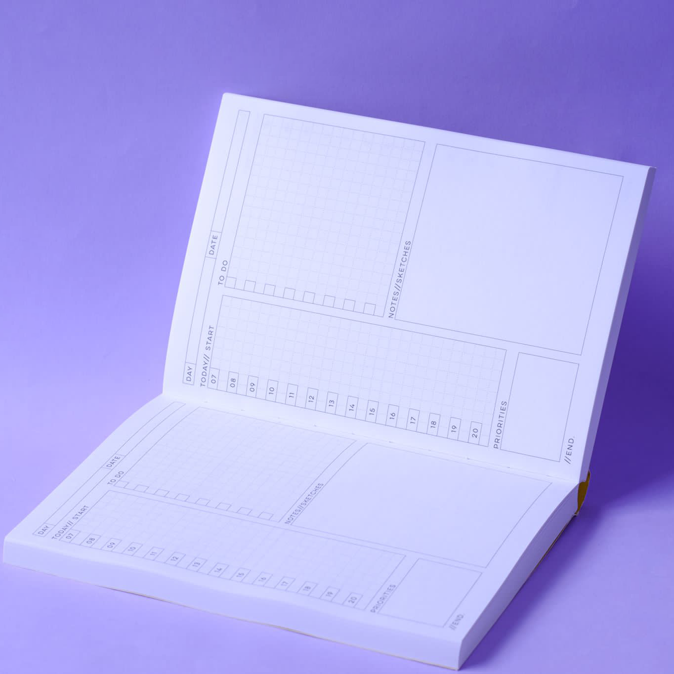 Daily undated planner