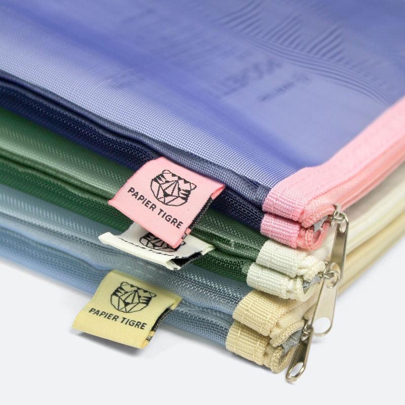 Mesh Pouch Pencil Case Medium - Blue Pink